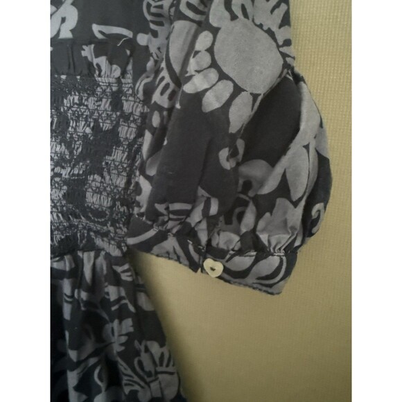 Free People Delilah Mini Dress XS Blue Floral Puff Sleeve Smocked Backless New - Picture 11 of 12